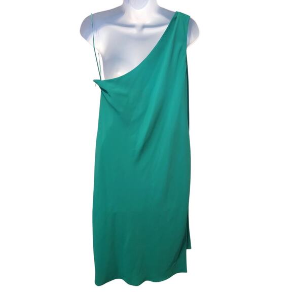Lauren Ralph Lauren Womens Georgette Gathered Cocktail Party Dress Green Size 14 - Picture 2 of 9